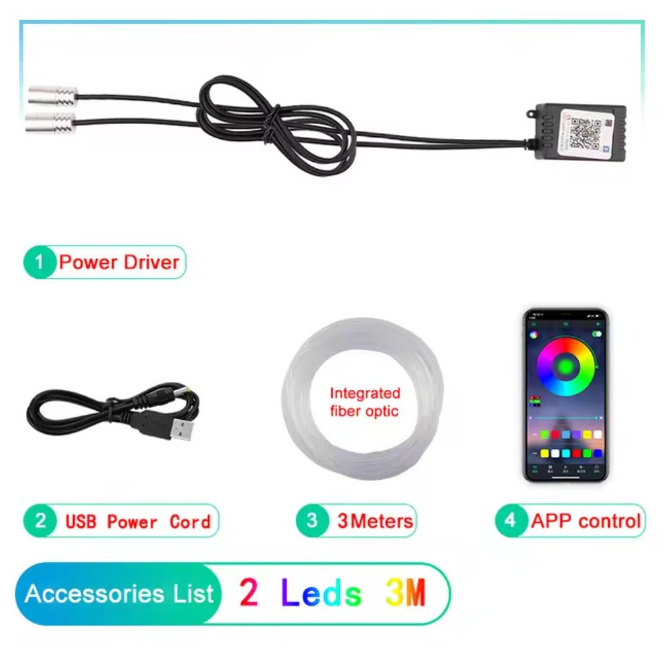 GlowDrive™ RGB Ambient Car Lights – 64 Kleuren Interieur Verlichting Kit
